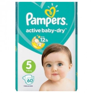 Подгузники Active baby-dry, Pampers 60шт