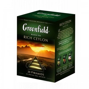 Чай чёрный пакетированный Rich Ceylon, Greenfield 40г