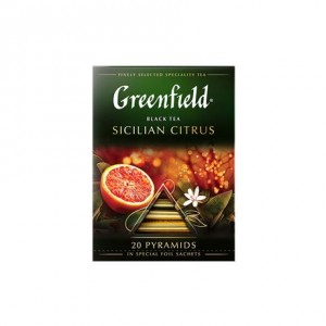 Чай чёрный пакетированный Sicilian Citrus, Greenfield 36г