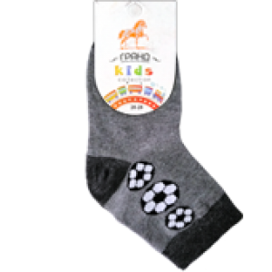 Носки детские YCL85  серый меланж, размер 16-18, ГрандKids 